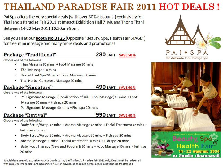 Thai paradise spa price Outlet